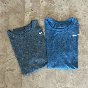 Pair of Nike Athletic Tee Shirts Heather Blue /Heather Green‎ Women’s Size S
